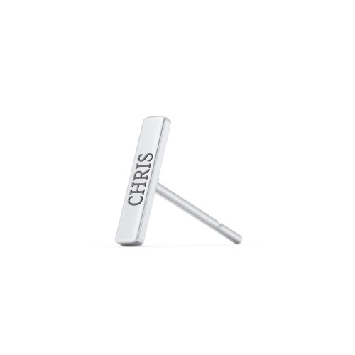 Engravable Petite Bar Single Stud – Sterling Silver
