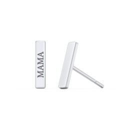 Engravable Petite Bar Stud Earrings in 925 Sterling Silver