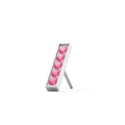 Petite Bar Single Stud with Accents in 925 Sterling Silver with Ruby