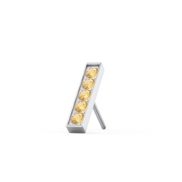 Petite Bar Single Stud with Accents in 925 Sterling Silver with Citrine