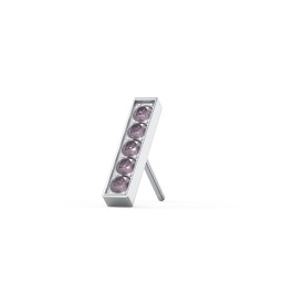 Petite Bar Single Stud with Accents in 925 Sterling Silver with Alexandrite