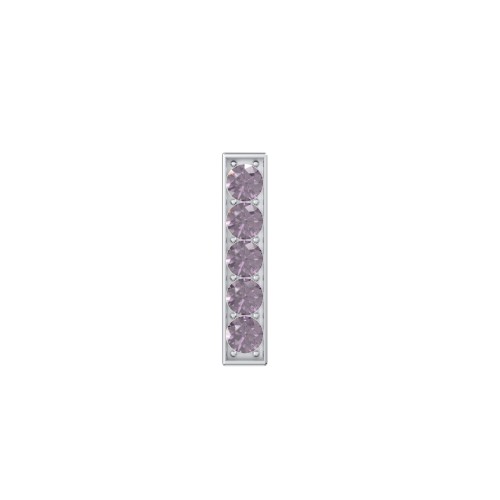 Petite Bar Single Stud with Accents – Sterling Silver with Alexandrite