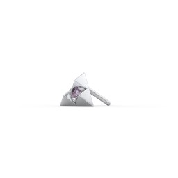 Pyramid Single Stud with Gemstones in 925 Sterling Silver with Alexandrite