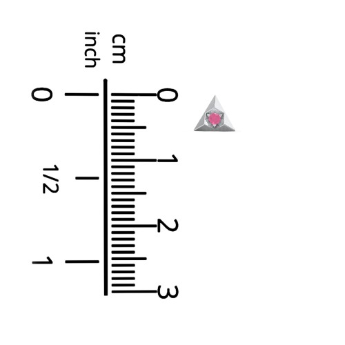 Pyramid Single Stud with Gemstones – Sterling Silver with Cubic Zirconia