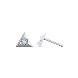 Pyramid Stud Earrings with Gemstones in 925 Sterling Silver with Blue Topaz