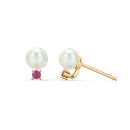 Freshwater Pearl and Accent Stud Earrings