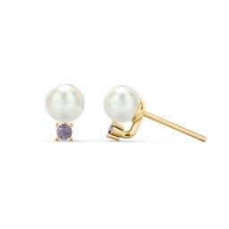 Freshwater Pearl and Accent Stud Earrings