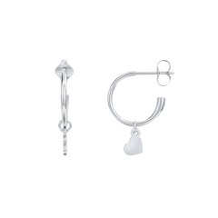 Small Open Hoop Earrings with Removable Heart Charm – 9kt Yellow Gold