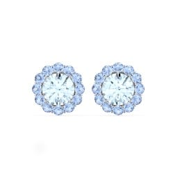 Halo Round Stud Earrings