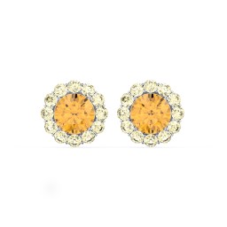 Halo Round Stud Earrings