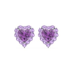 Halo Heart Stud Earrings