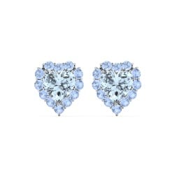 Halo Heart Stud Earrings