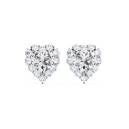 Halo Heart Stud Earrings