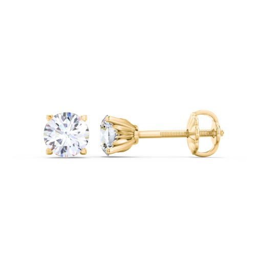 4 Prong Tulip Diamond Stud Earrings - 0.33 ct. tw. – 14K Yellow Gold with Lab Diamond
