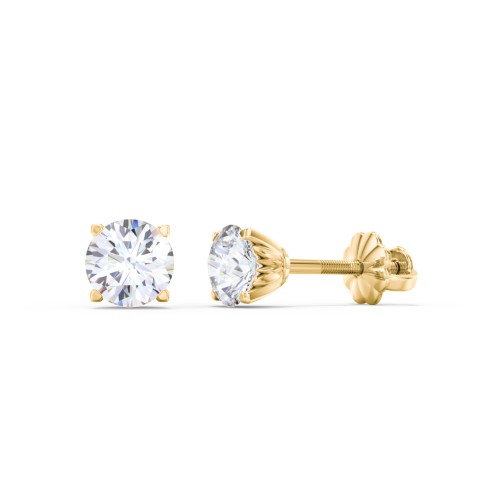 4 Prong Tulip Diamond Stud Earrings - 0.33 ct. tw. – 14K Yellow Gold with Lab Diamond