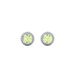 Twisted Rope Birthstone Stud Earrings