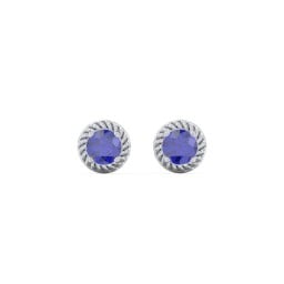 Twisted Rope Birthstone Stud Earrings