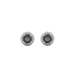 Twisted Rope Birthstone Stud Earrings in 925 Sterling Silver with Smokey Quartz