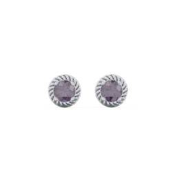 Twisted Rope Birthstone Stud Earrings in 925 Sterling Silver with Alexandrite
