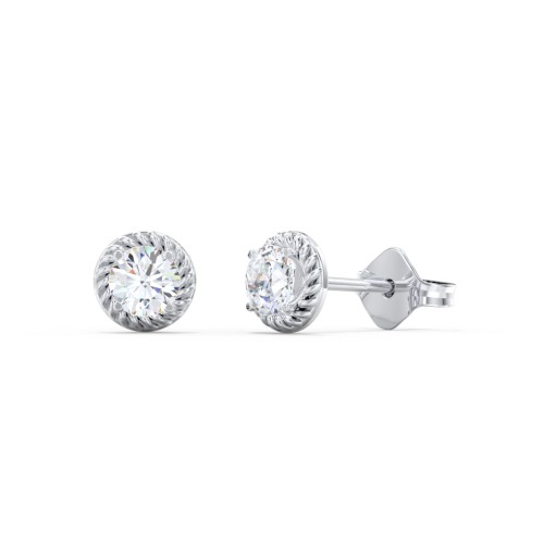 Twisted Rope Diamond Stud Earrings - 0.20 ct. tw.