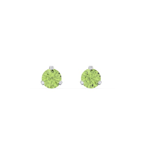Birthstone Martini Stud Earrings – Sterling Silver with Peridot