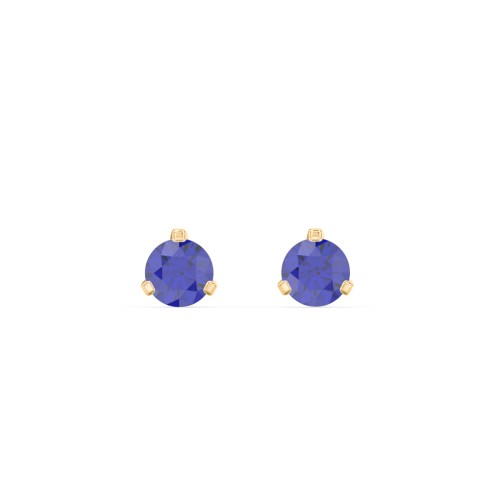 Birthstone Martini Stud Earrings – 9kt Yellow Gold with Blue Sapphire