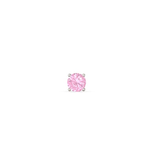 Classic Birthstone Single Stud – 9kt White Gold with Pink Tourmaline