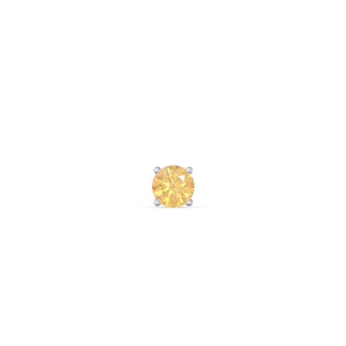 Classic Birthstone Single Stud – Sterling Silver with Citrine