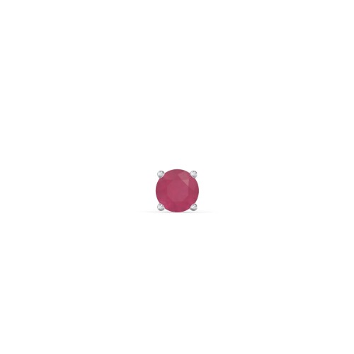 Classic Birthstone Single Stud – Sterling Silver with Ruby