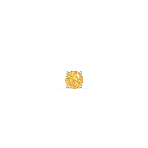 Classic Birthstone Single Stud – Sterling Silver with Citrine