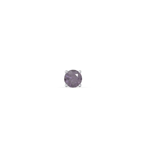 Classic Birthstone Single Stud – Sterling Silver with Alexandrite