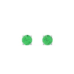 Classic Birthstone Stud Earrings in 925 Sterling Silver with Emerald