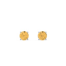 Classic Birthstone Stud Earrings in 925 Sterling Silver with Citrine