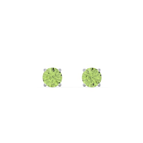 Classic Birthstone Stud Earrings – Sterling Silver with Peridot