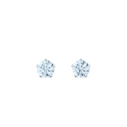 5 Prong Birthstone Stud Earrings in 925 Sterling Silver with Aquamarine