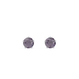 5 Prong Birthstone Stud Earrings in 925 Sterling Silver with Alexandrite