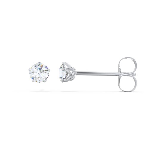 5 Prong Diamond Stud Earrings - 0.25 ct. tw. – 14K White Gold with Lab Diamond
