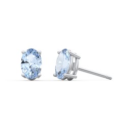 Classic Oval Birthstone Stud Earrings