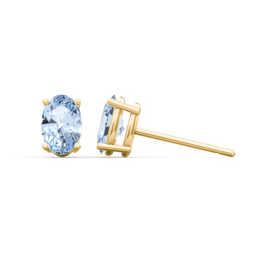 Classic Oval Birthstone Stud Earrings