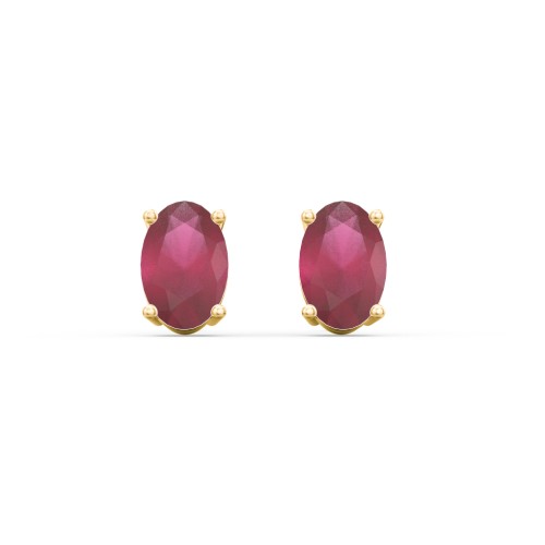Classic Oval Birthstone Stud Earrings