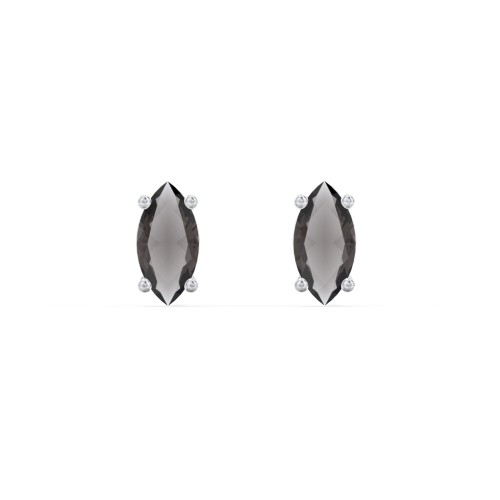 Classic Marquise Cut Stud Earrings – Sterling Silver with Smokey Quartz