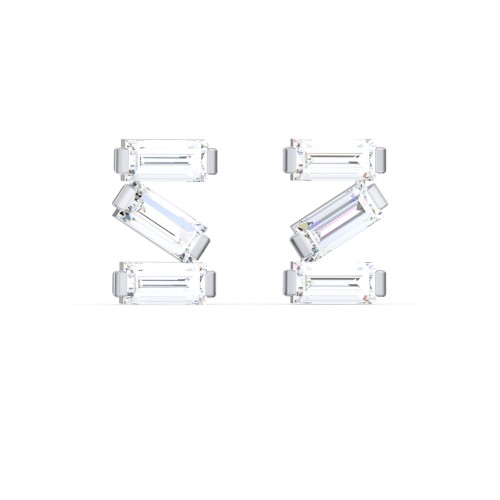 Baguette Scatter Stud Earrings
