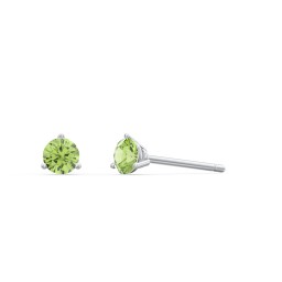 Classic 3 Prong Birthstone Stud Earrings in 925 Sterling Silver with Peridot