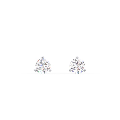 Classic 3 Prong Diamond Stud Earrings - 0.20 ct. tw. – 14K White Gold with Lab Diamond