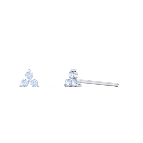 Mini Cluster Stud Earrings – Sterling Silver with Fancy Blue Premium Zirconia