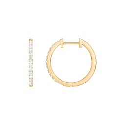 Large Lab Diamond Huggie Hoop Earrings