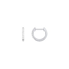 Small Lab Diamond Huggie Hoop Earrings – Sterling Silver
