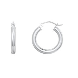 Medium Tube Hoop Earrings in 925 Sterling Silver