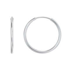 Large Sterling Silver Endless Hoop Earrings