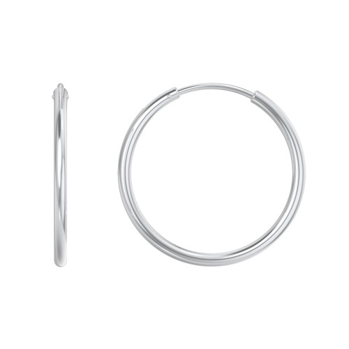 Large Sterling Silver Endless Hoop Earrings